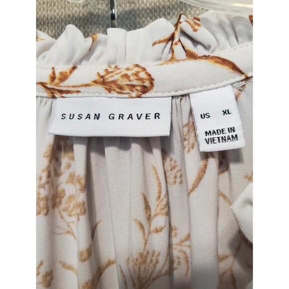 Susan Graver LiquidKnit Floral Print Bracelet Sleeve Top Size XL A673962 - Picture 3 of 7